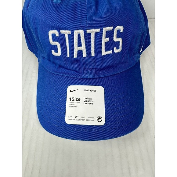 NEW Nike Heritage86 USMNT Campus Crest State Adjustable Hat Game Royal Blue OSFM - Picture 2 of 5